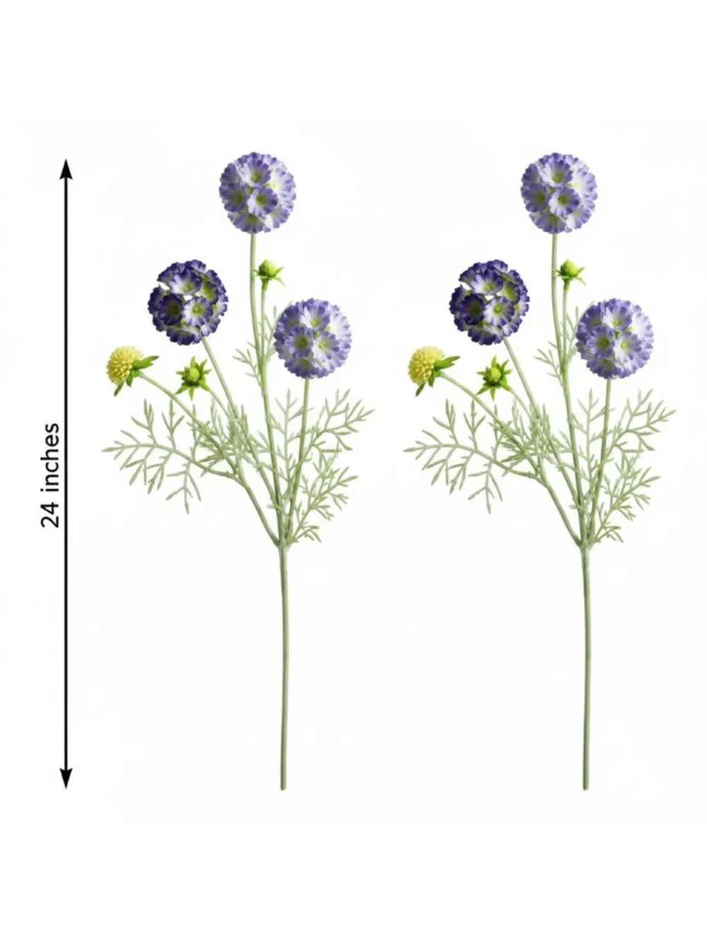 Artificial Scabiosa Flower Stems Purple Blue Large